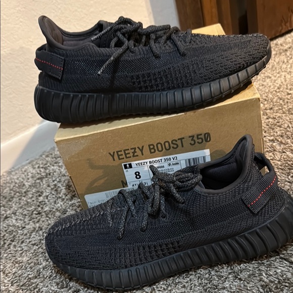 adidas Yeezy Boost 350 Black Sneakers - Picture 7 of 9